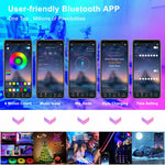 5050 RGB LED strip lights with Bluetooth app control and remote for TV backlighting and room decoration