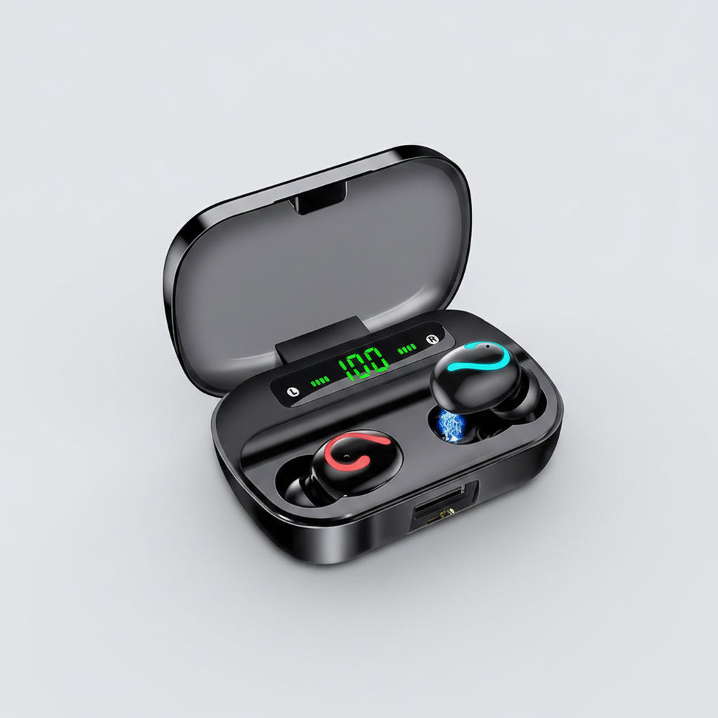 Bluetooth 5.1 TWS Wireless Earbuds with IPX7 Waterproof Design and HD Stereo Sound