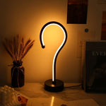 2PCS Creative Question Mark Shape USB Table Lamp with Three-Color Dimming LED Light