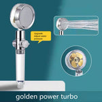 High pressure turbo fan shower head water saving bathroom nozzle